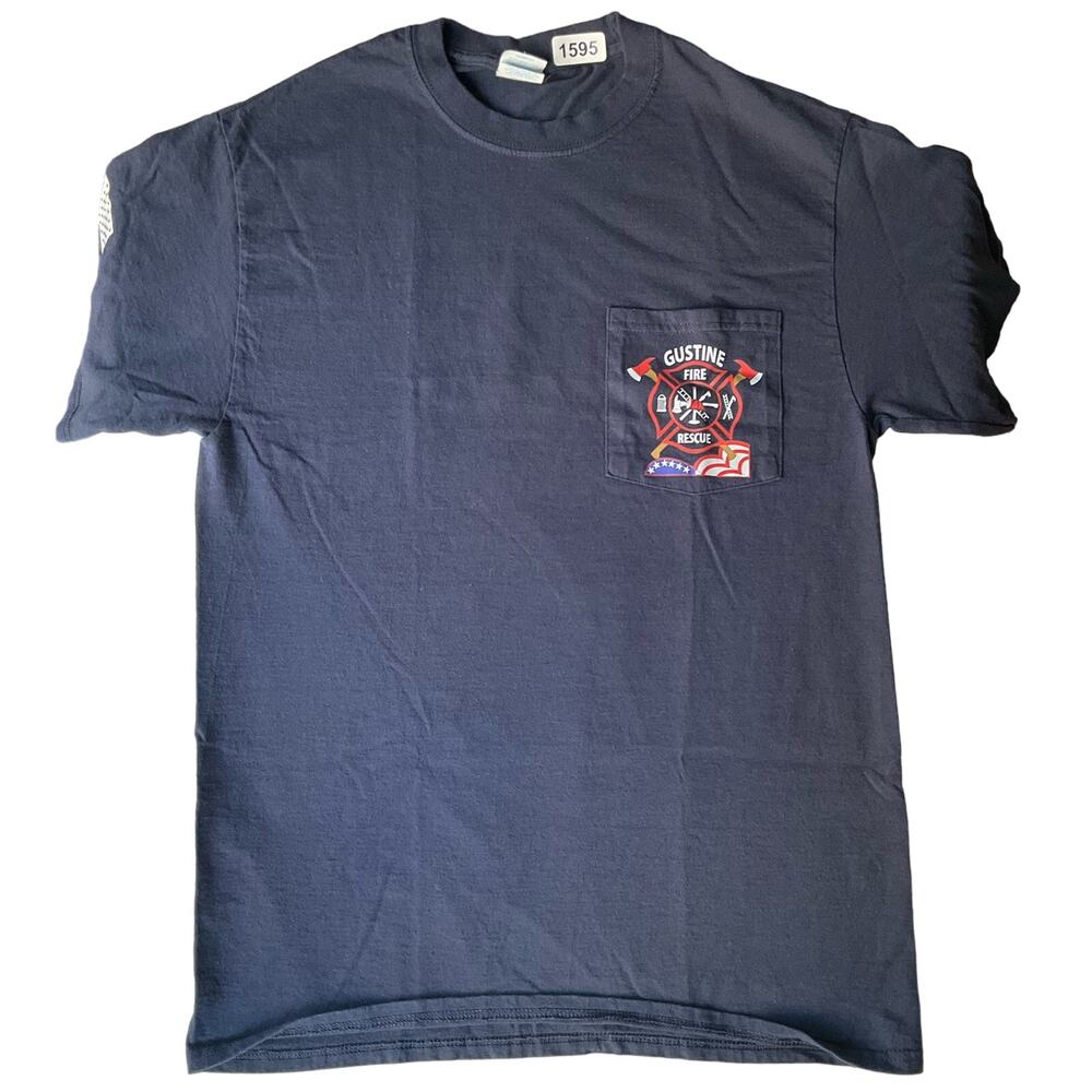 Port & Company Men Short Sleeve Tshirt size M,Blue,Fight Like A Girl Fire Rescue